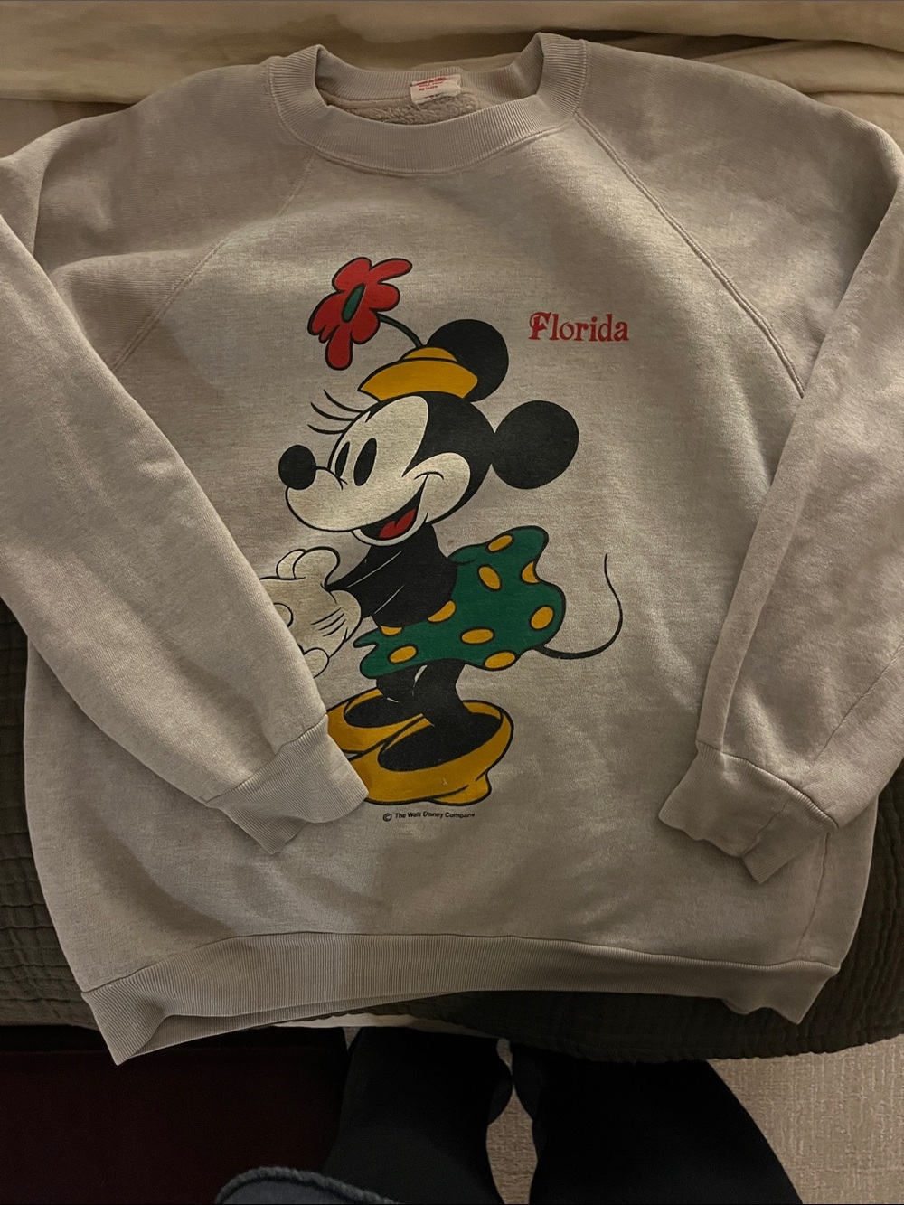 Vintage oversized Disney Minnie Mouse Florida Graphic Sweatshirt - Light Gray or